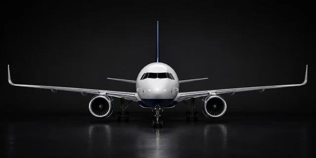 Unbranded front-view aircraft illustration