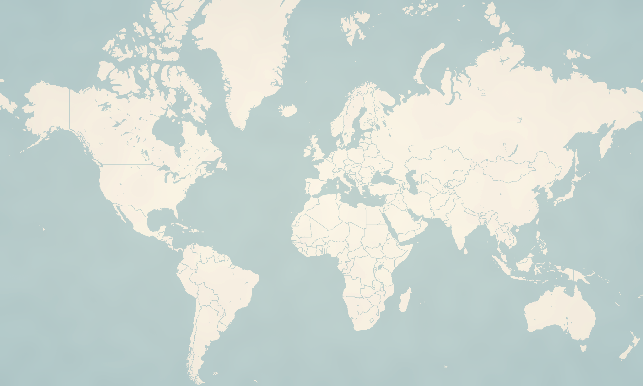 Textured world map with Bucket items placed across North America, Europe, Africa, Asia, and Australia