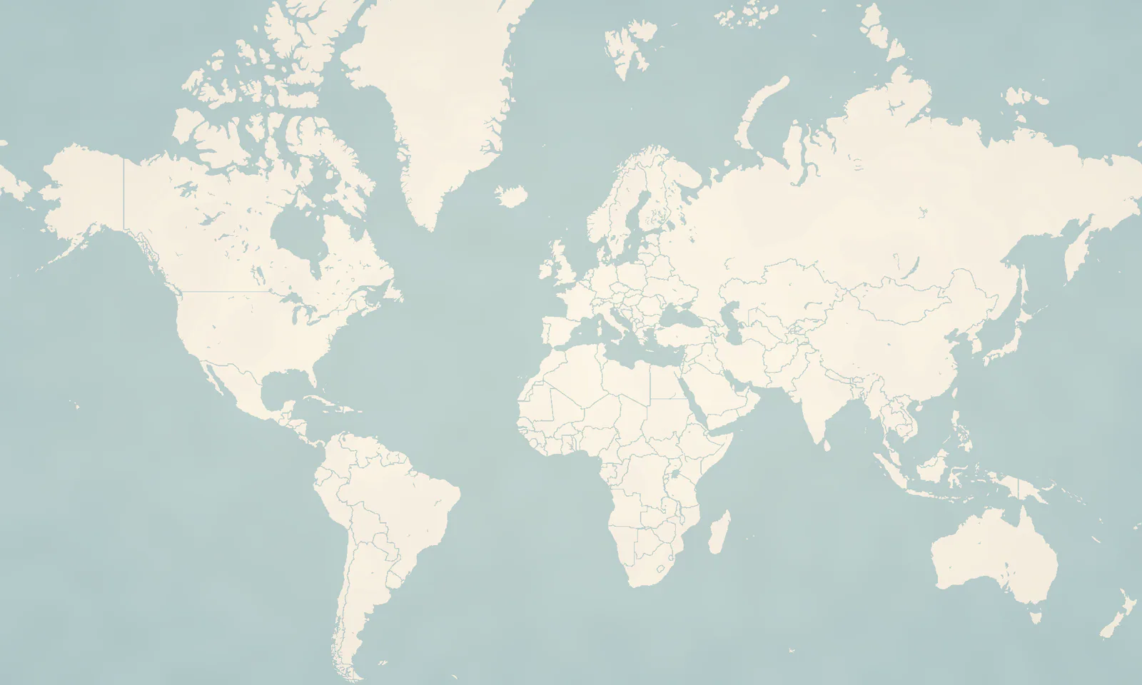 Textured world map with Bucket items placed across North America, Europe, Africa, Asia, and Australia